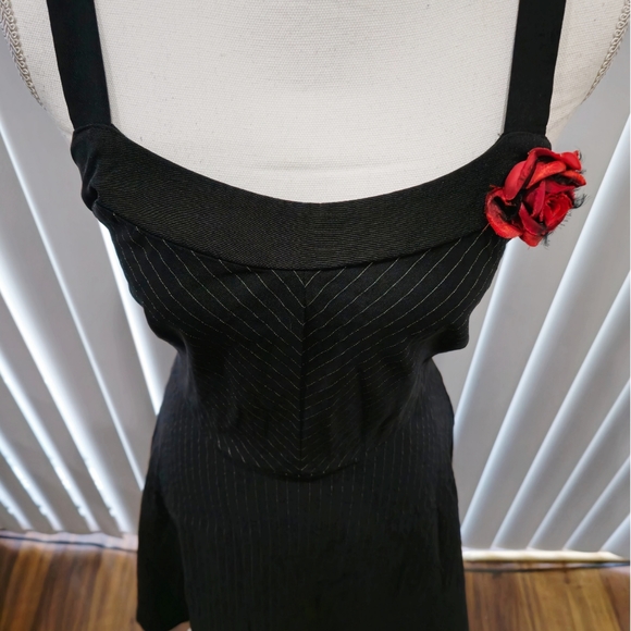 🆑️ Ruby Rox Pin Striped Dress | Black Red Rose Detail Prom 13 - Picture 7 of 16